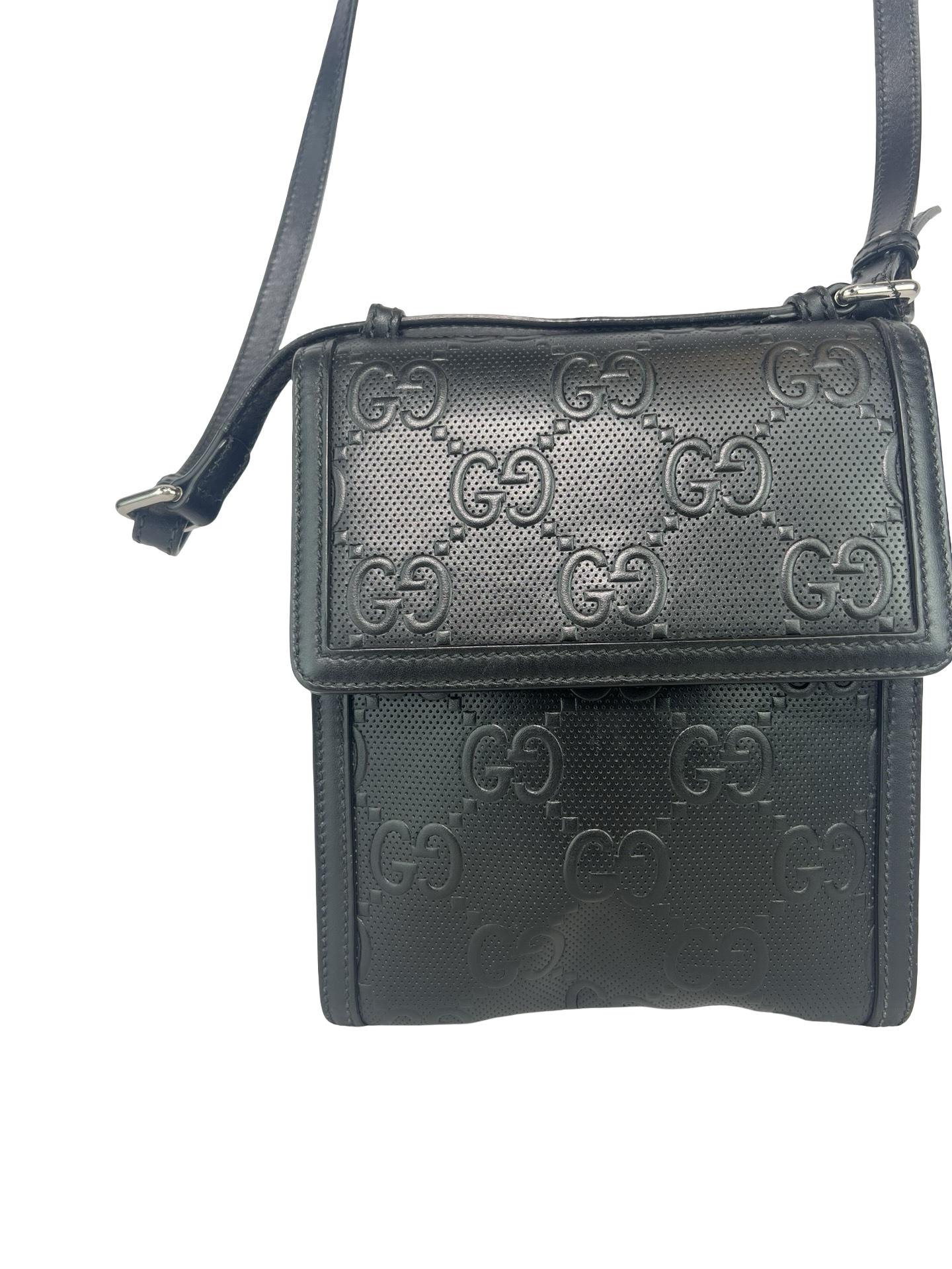 Gucci Leather Monogram Crossbody Bag