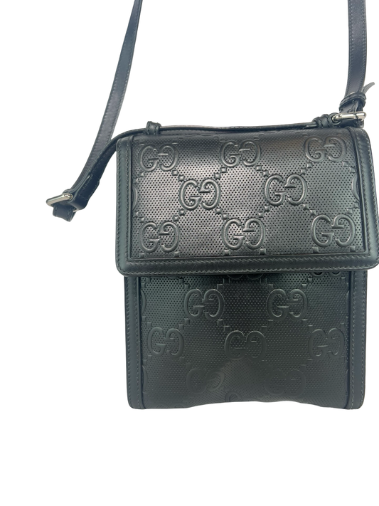 Gucci Leather Monogram Crossbody Bag