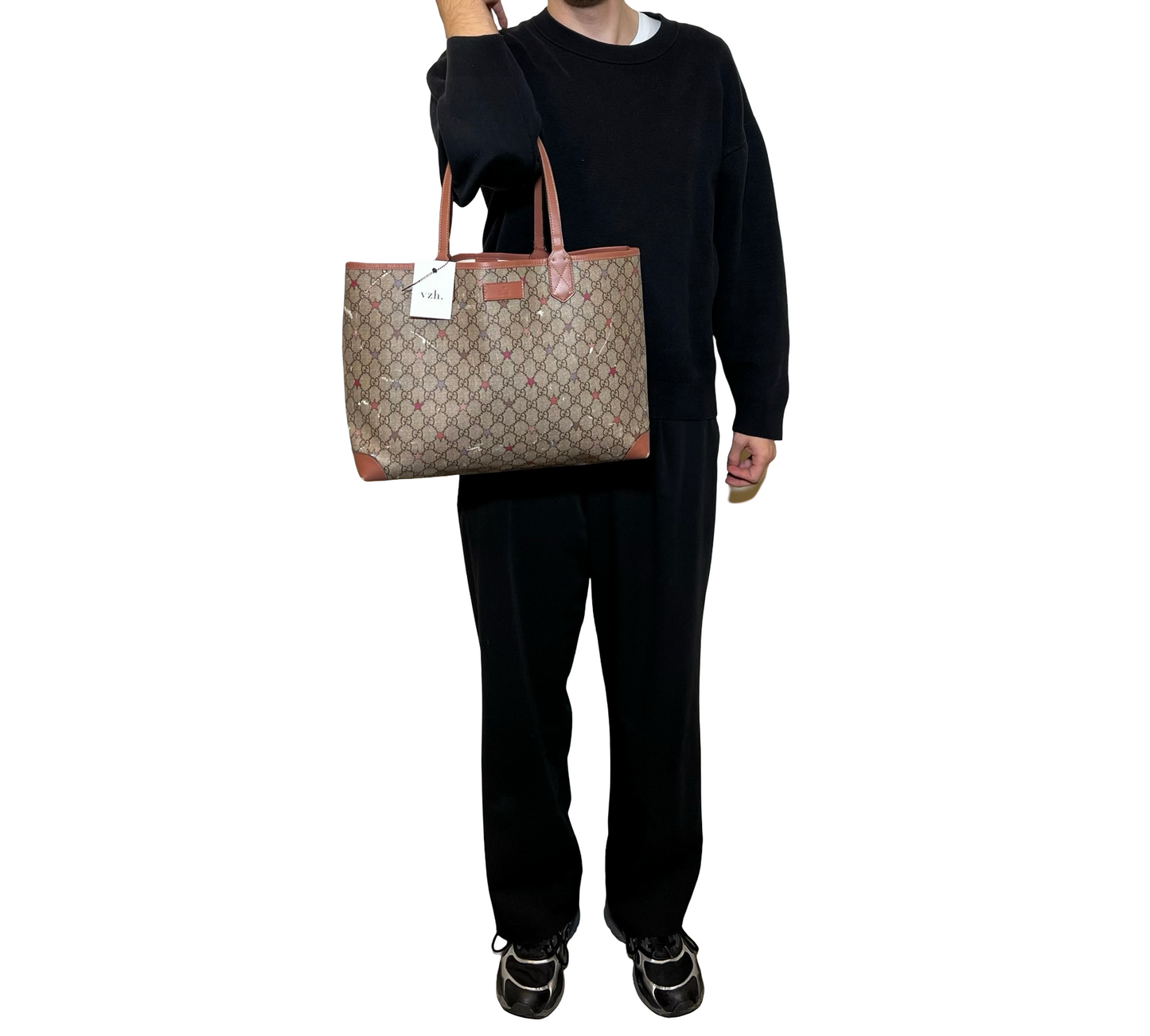 Gucci Supreme Star Canvas Shoulder Bag