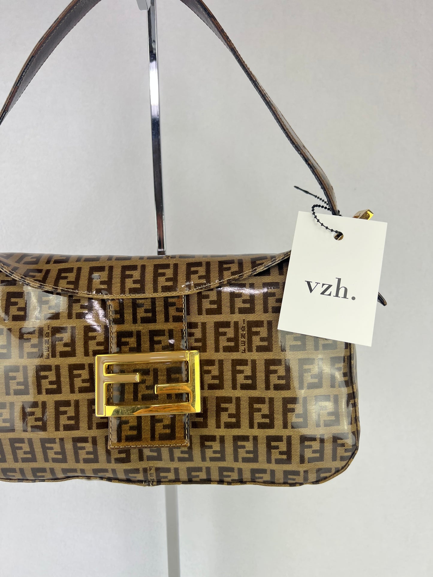 Fendi Zucchino Mama Baguette Shoulder Bag