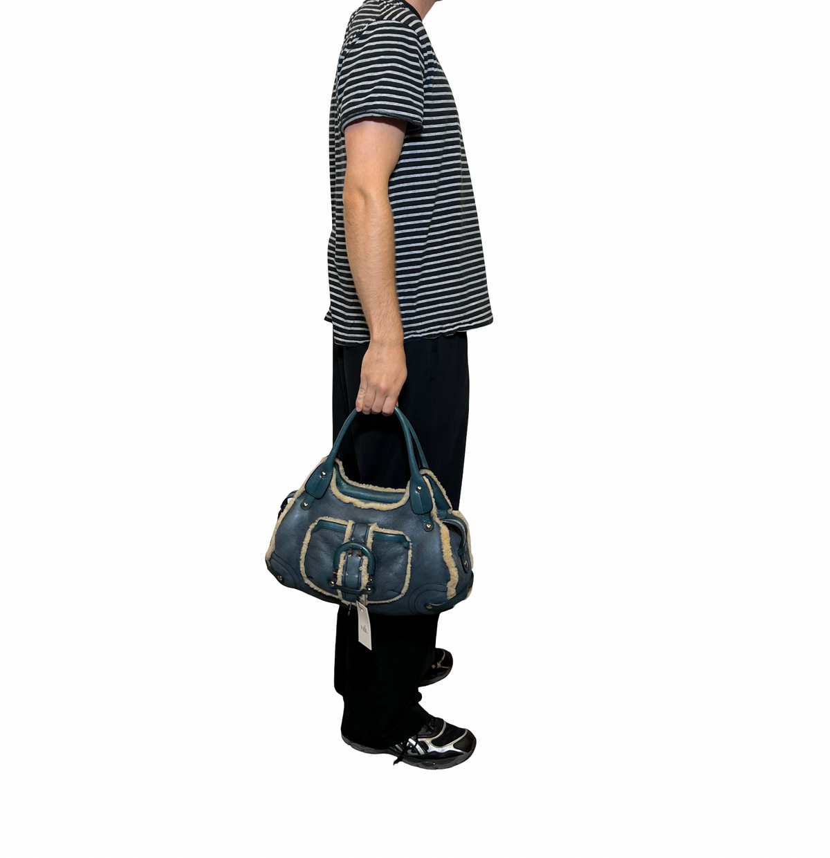 Ferragamo Sherling Gancini Shoulder Bag
