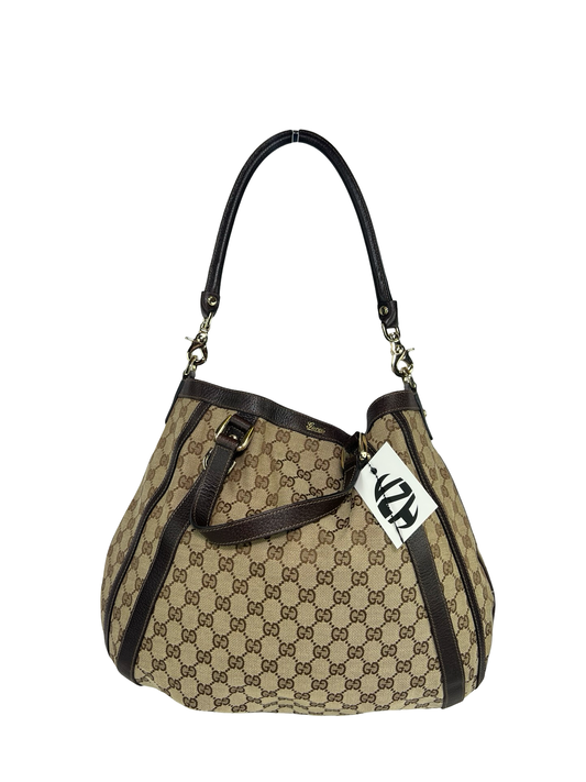 Gucci Canvas Convertible Hobo Bag