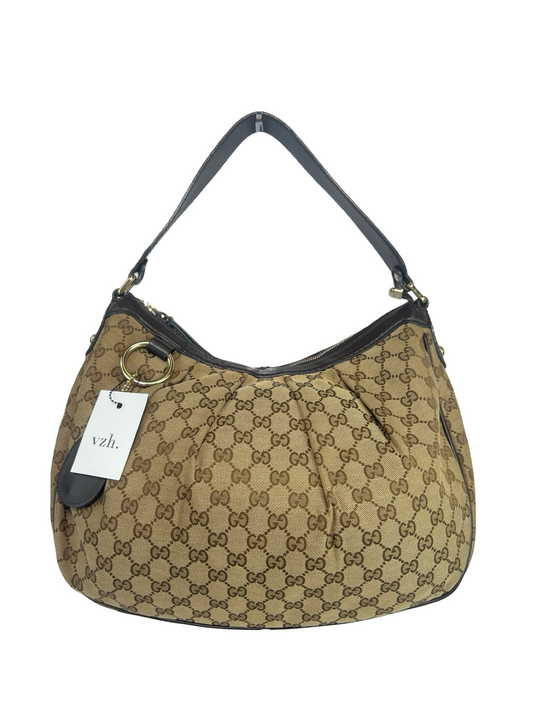 Gucci Canvas Hobo Shoulder Bag