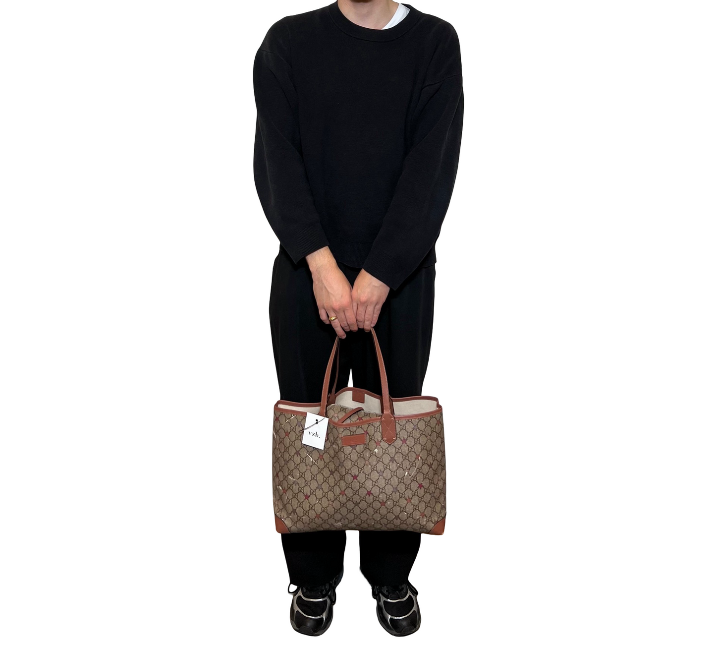 Gucci Supreme Star Canvas Shoulder Bag